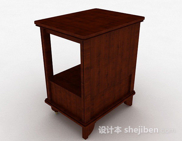设计本欧式棕色床头展示柜3d模型下载
