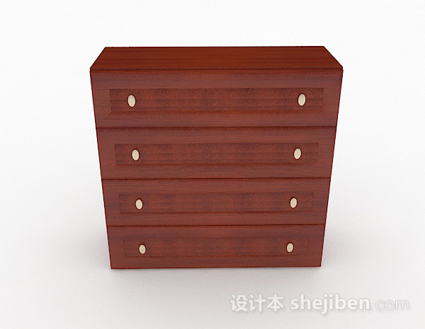 现代风格棕色木质家居存储柜3d模型下载