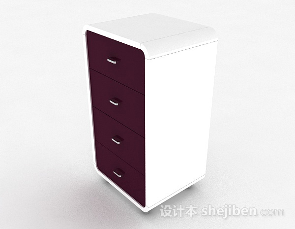 现代风格紫色时尚家居柜子3d模型下载