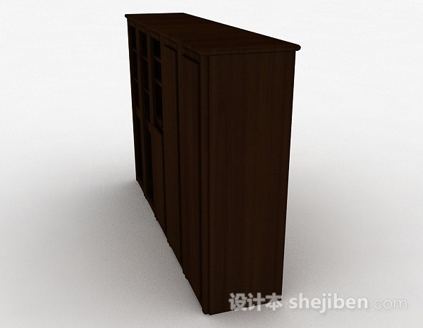 免费棕色木质衣柜3d模型下载