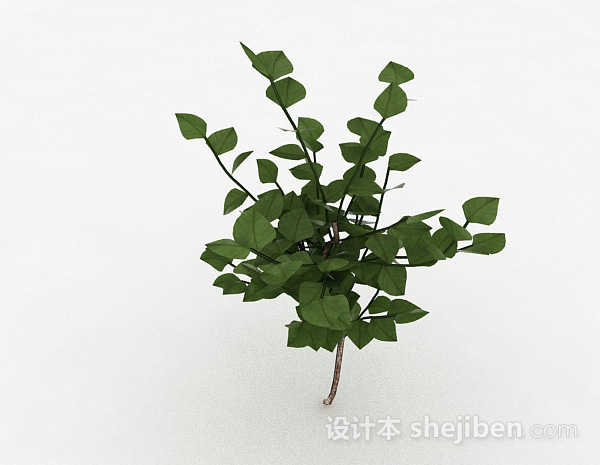 免费椭圆形树叶景观树3d模型下载