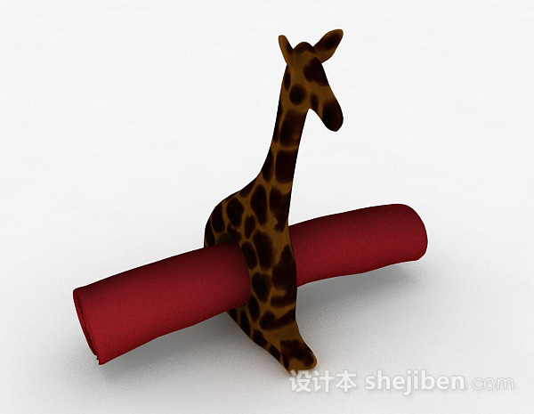 长颈鹿雕像家居摆设品3d模型下载
