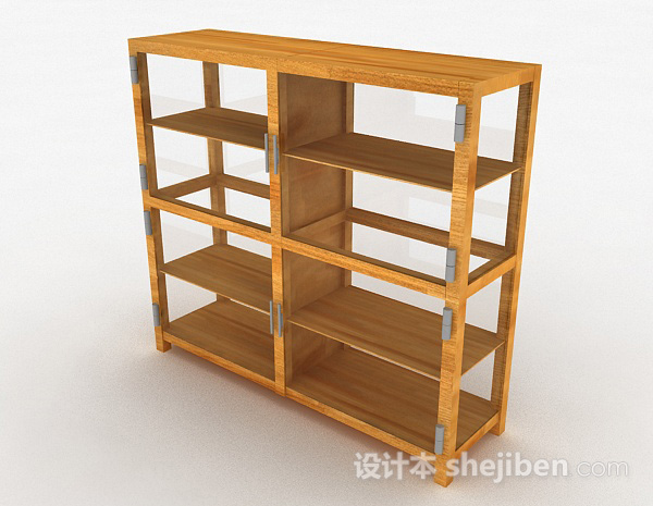 免费黄色家居木质柜子3d模型下载