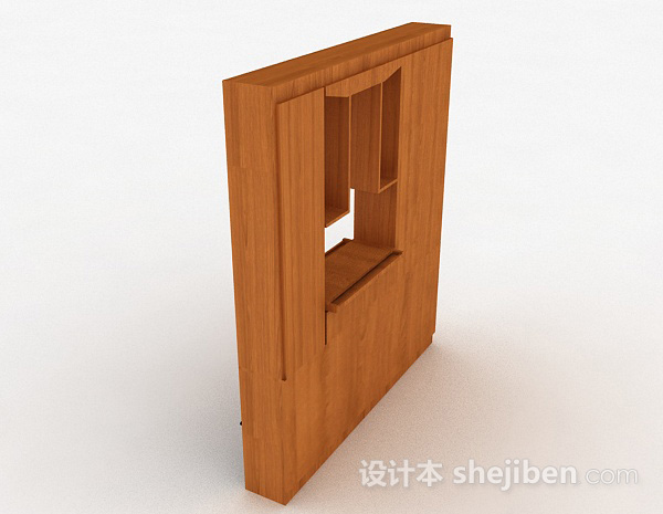 设计本木质客厅组合展示柜3d模型下载