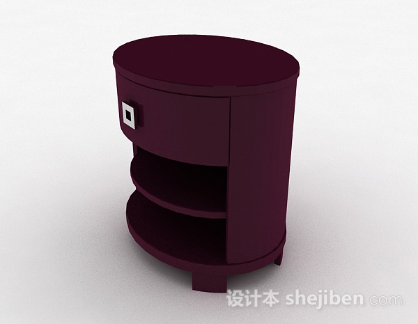 现代风格紫色家居床头柜3d模型下载