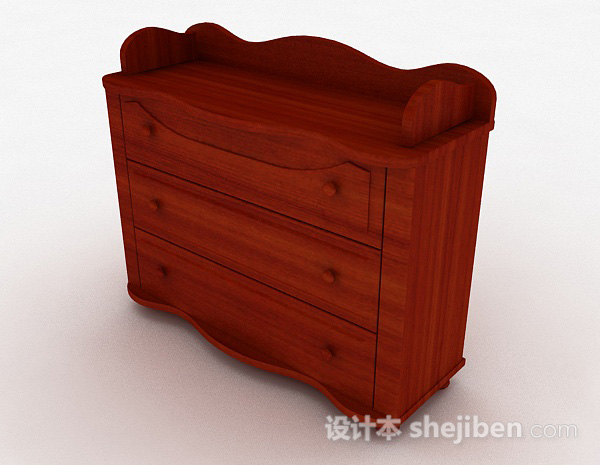 免费棕色木质柜子3d模型下载