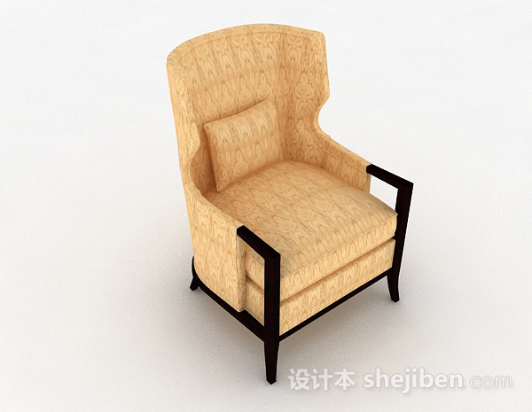 黄色单人沙发3d模型下载