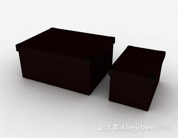 设计本紫色办公文件盒子3d模型下载