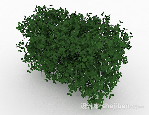 设计本椭圆形树叶灌木树3d模型下载