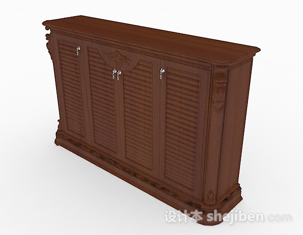 现代风格实木家居衣柜3d模型下载