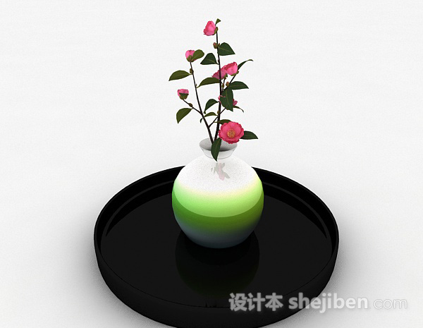 彩虹色椭圆形陶瓷花瓶3d模型下载