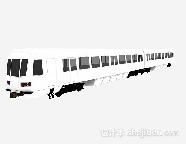 现代风格白色火车车厢3d模型下载