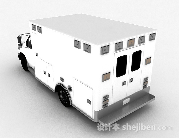 设计本白色货车3d模型下载