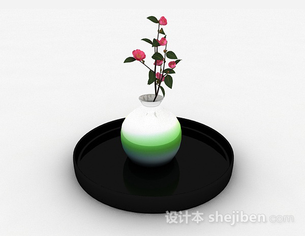 免费彩虹色椭圆形陶瓷花瓶3d模型下载