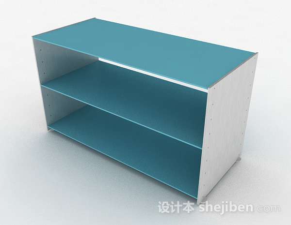 现代风格简约蓝色鞋柜3d模型下载