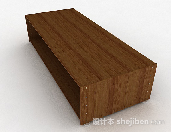 设计本简约木质棕色鞋柜3d模型下载