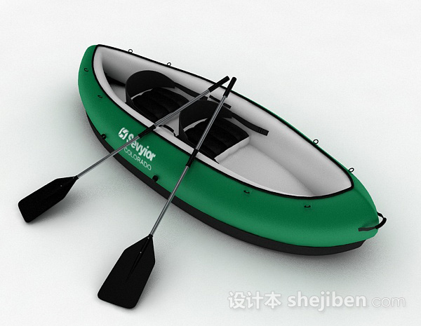 绿色皮艇3d模型下载