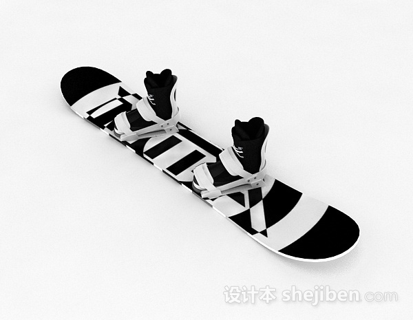 双色单板雪橇3d模型下载