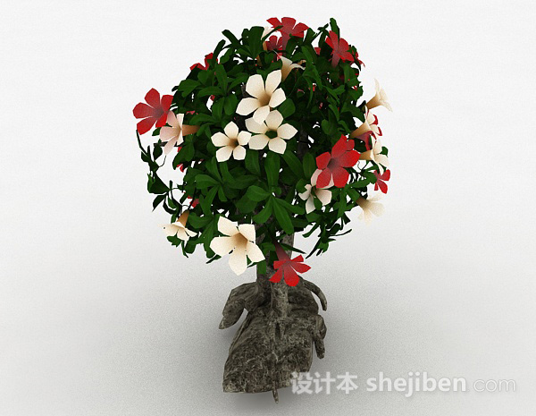 免费室内盆栽花朵3d模型下载