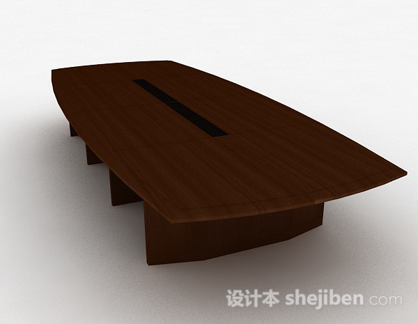 免费现代风格木质会议桌3d模型下载