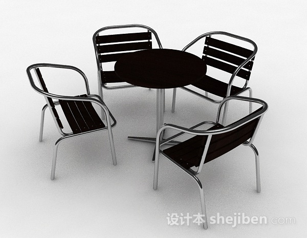 黑色时尚室外单人椅3d模型下载