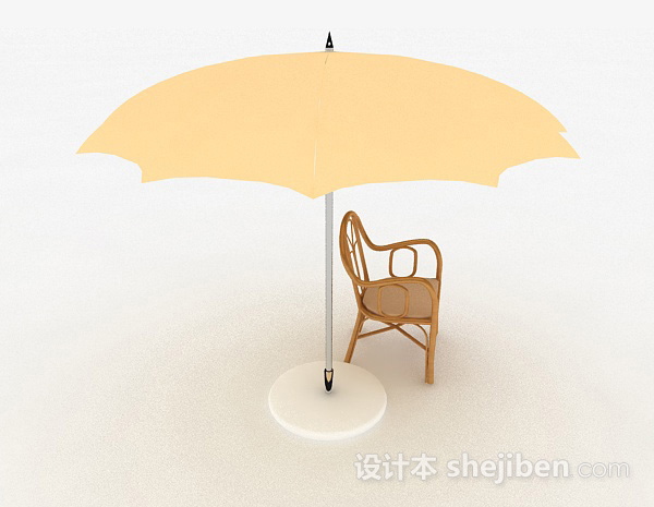现代风格木质简约休闲椅3d模型下载