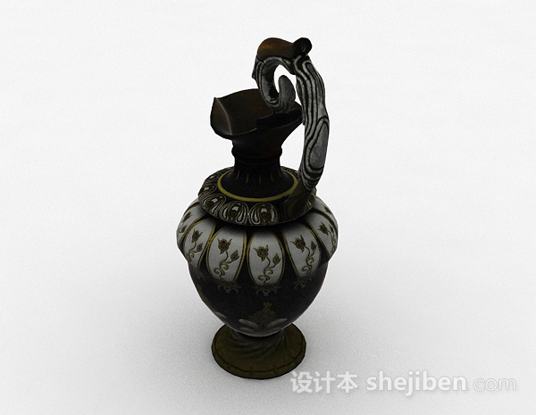 其它黑色陶瓷器具摆件3d模型下载