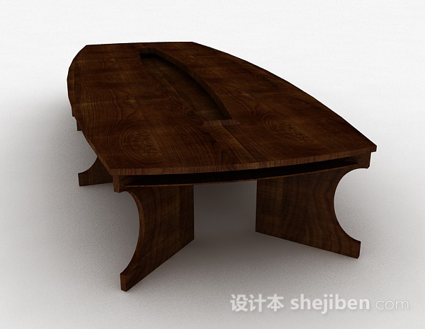 设计本现代风格方形木质会议桌3d模型下载