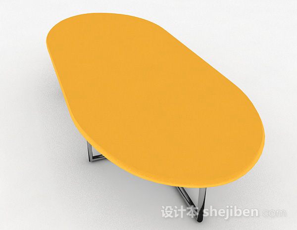 设计本黄色简约会议桌3d模型下载