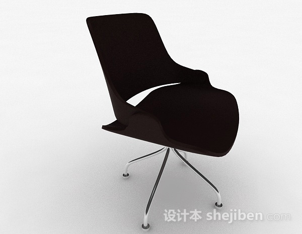 设计本现代时尚棕色家居椅3d模型下载
