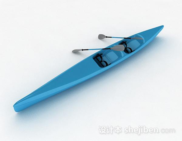 现代风格蓝色划艇3d模型下载