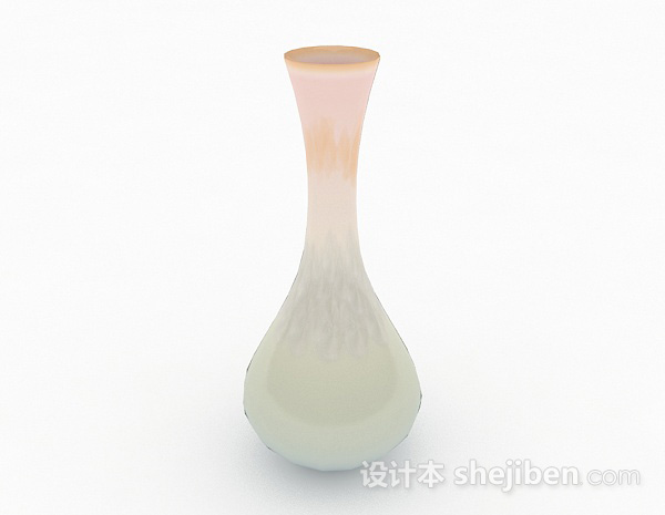 晕染色陶瓷广口瓶3d模型下载