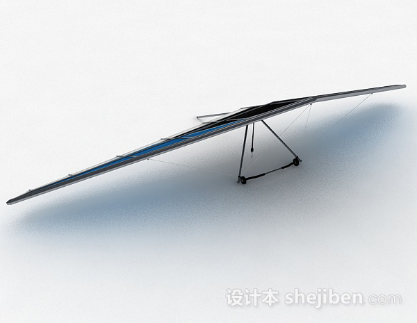 设计本蓝色滑翔伞3d模型下载