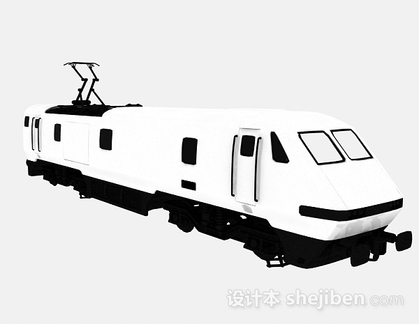 白色高铁车厢3d模型下载
