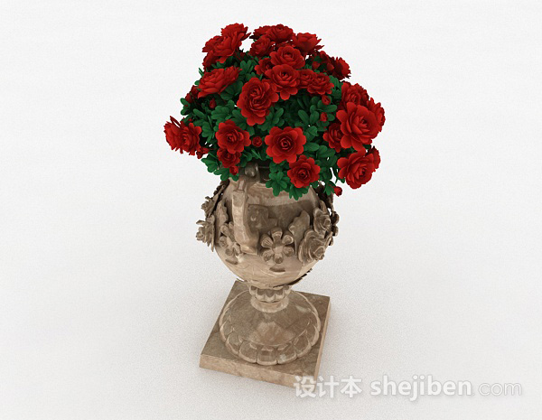 设计本欧式浮雕大肚花瓶3d模型下载