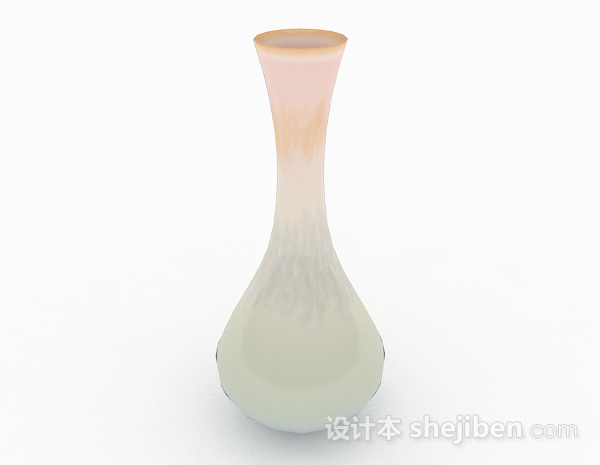 免费晕染色陶瓷广口瓶3d模型下载