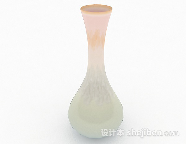 设计本晕染色陶瓷广口瓶3d模型下载