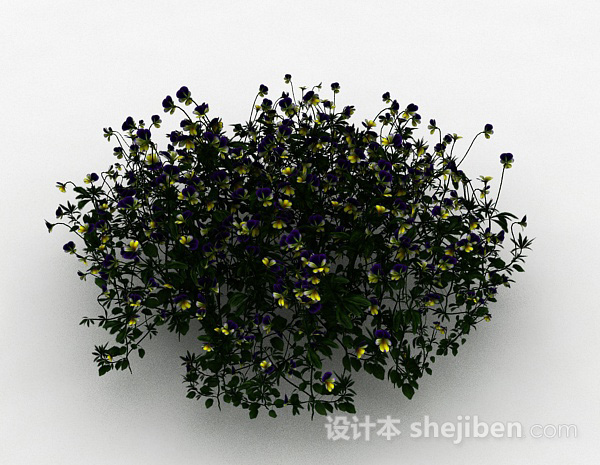 设计本黄紫双色小花观赏花卉3d模型下载
