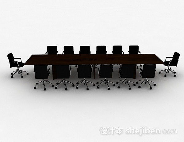 现代风格现代简约办公桌椅组合3d模型下载