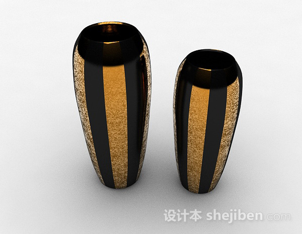 黑色金属花瓶3d模型下载