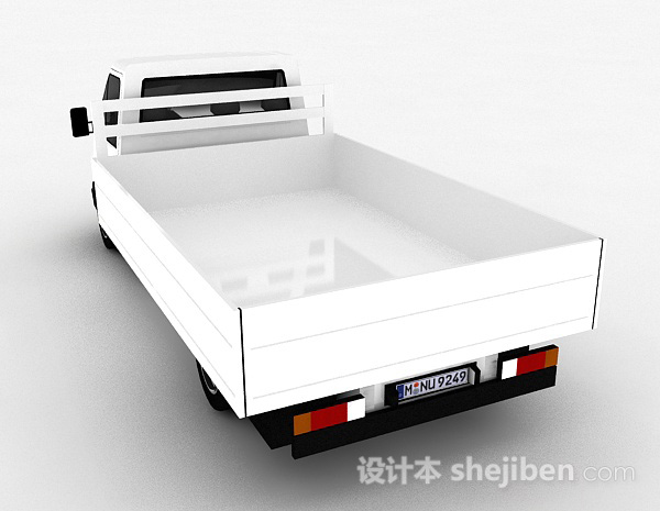 设计本白色货车3d模型下载