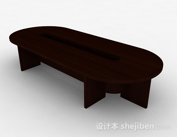 现代风格现代风格椭圆形会议桌3d模型下载