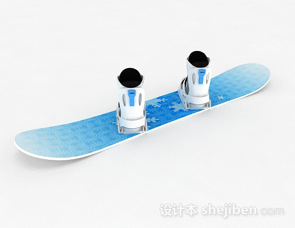 现代风格蓝色单板雪橇3d模型下载