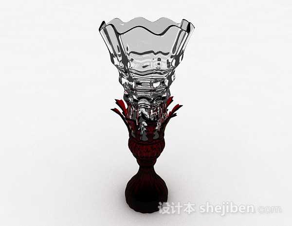 广口玻璃花瓶3d模型下载