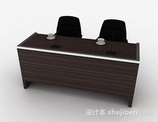 免费简约办公桌椅组合3d模型下载