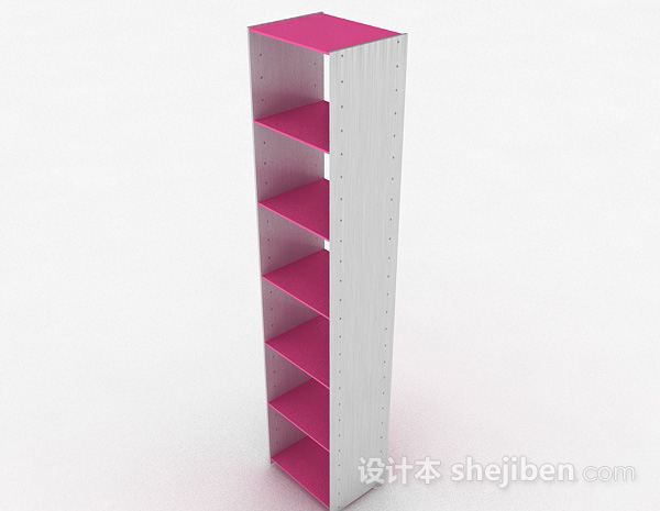 现代风格粉红色多层展示柜3d模型下载