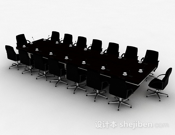 现代风格办公会议桌椅3d模型下载