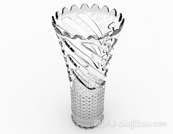 设计本镂空喇叭状玻璃瓶3d模型下载