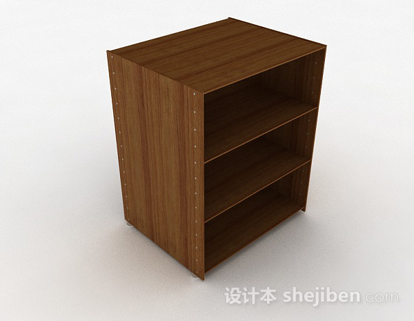 棕色木质简约床头柜3d模型下载