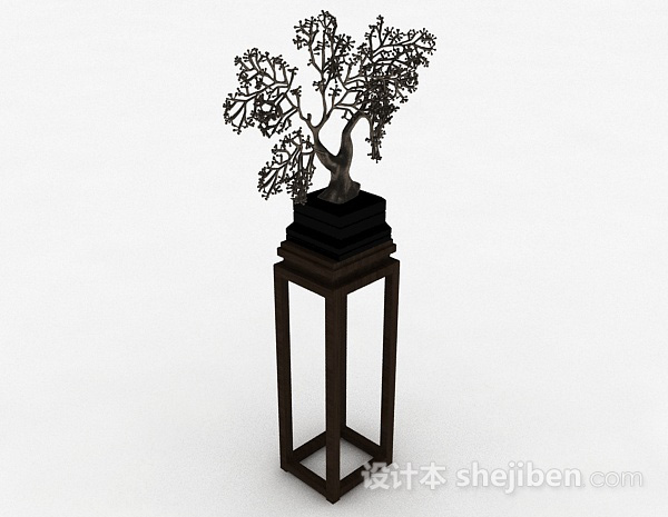 室内树状盆栽3d模型下载